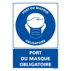 ADHESIF DE SIGNALISATION CORONAVIRUS - MESURES DE PREVENTION - MASQUE OBLIGATOIRE PENDANT LA CRISE SANITAIRE DE COVID-19 (COVID0