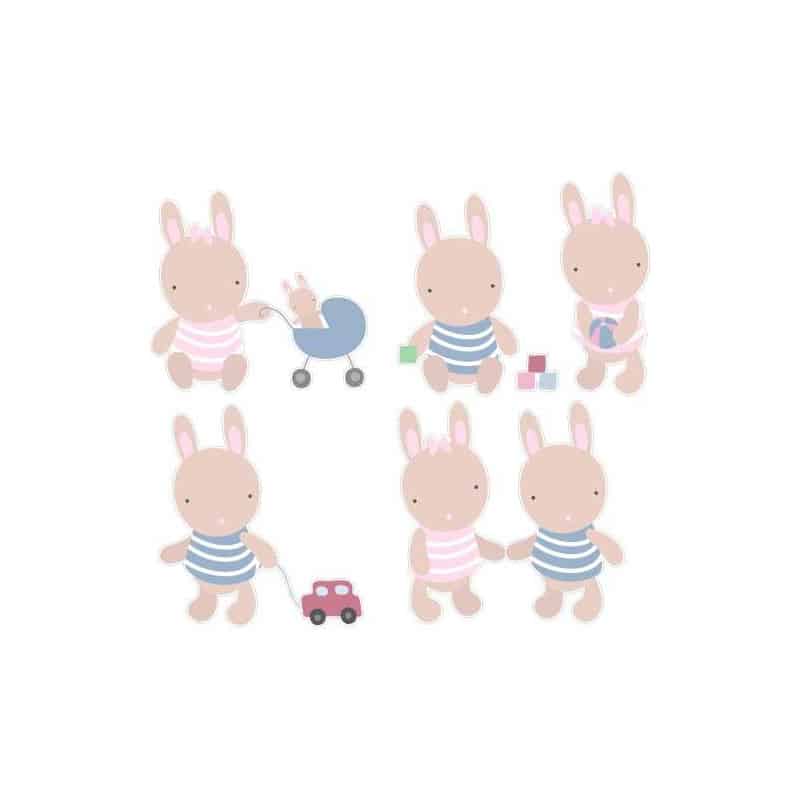 STICKERS PLANCHE LAPINS X6 (E0147)