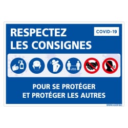 PANNEAU DE SIGNALISATION PREVENTIF COVID -19 SUR LES CONSIGNES DE SECURITE DU CORONAVIRUS (COVID020)†