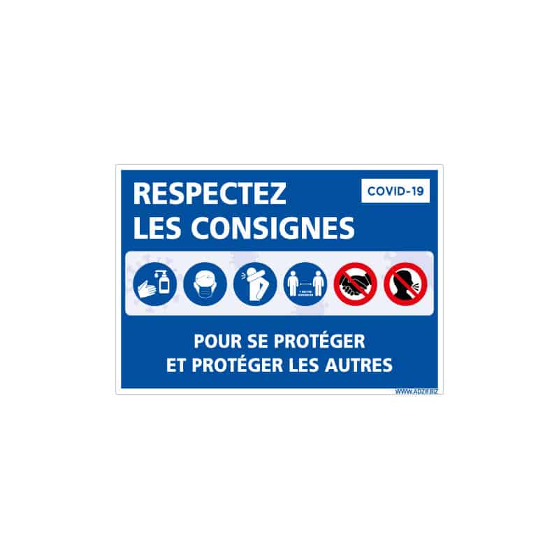 PANNEAU DE SIGNALISATION PREVENTIF COVID -19 SUR LES CONSIGNES DE SECURITE DU CORONAVIRUS (COVID020)†