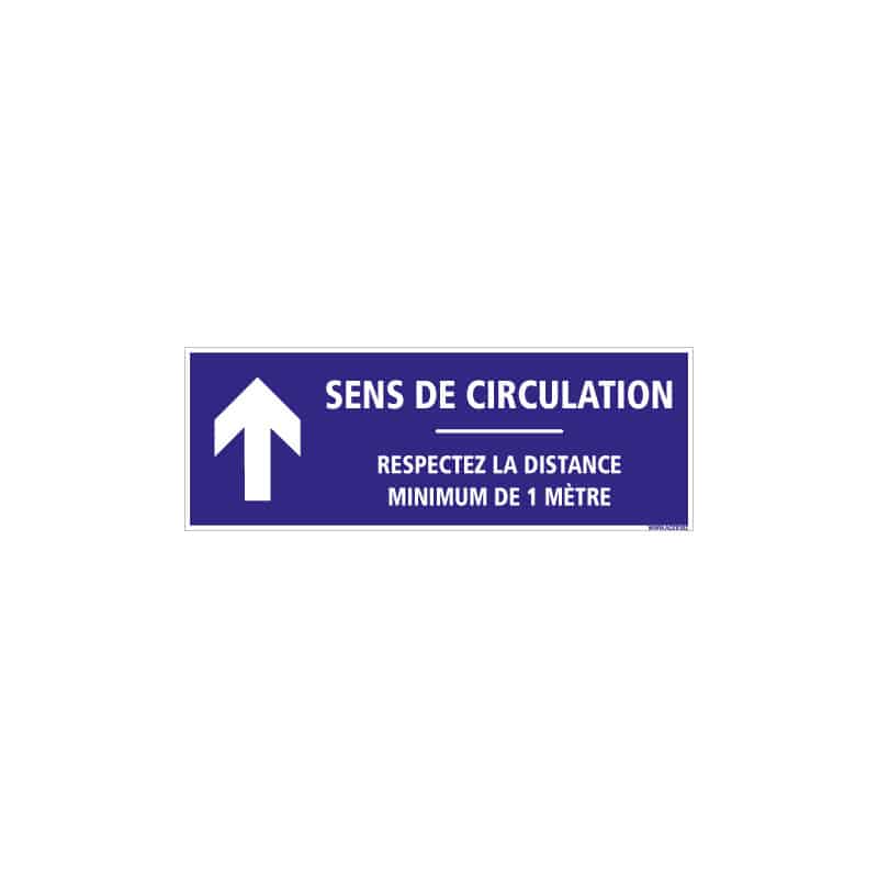 SIGNALISATION DE SOL ADHESIVES AVEC COLLE FORTE CORONAVIRUS - SENS DE CIRCULATION FLECHE VERS LE HAUT - GESTES BARRIERES COVID19