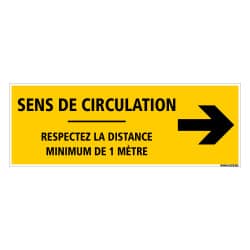 SIGNALISATION DE SOL ADHESIVES AVEC COLLE FORTE SPECIAL COVID19 - SENS DE CIRCULATION FLECHE VERS LA DROITE - GESTES BARRIERES C