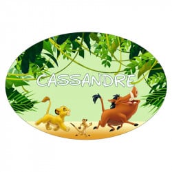 STICKER PLAQUE DE PORTE PERSONNALISABLE LION KING (E0315)