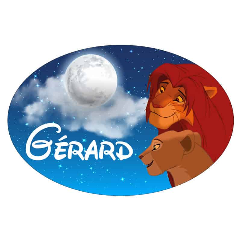 STICKER PLAQUE DE PORTE PERSONNALISABLE MUFASA (E0316)