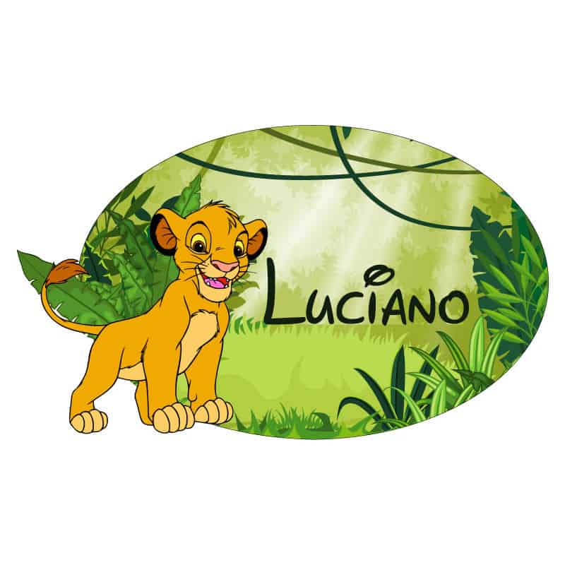 STICKER PLAQUE DE PORTE PERSONNALISABLE SIMBA (E0320)