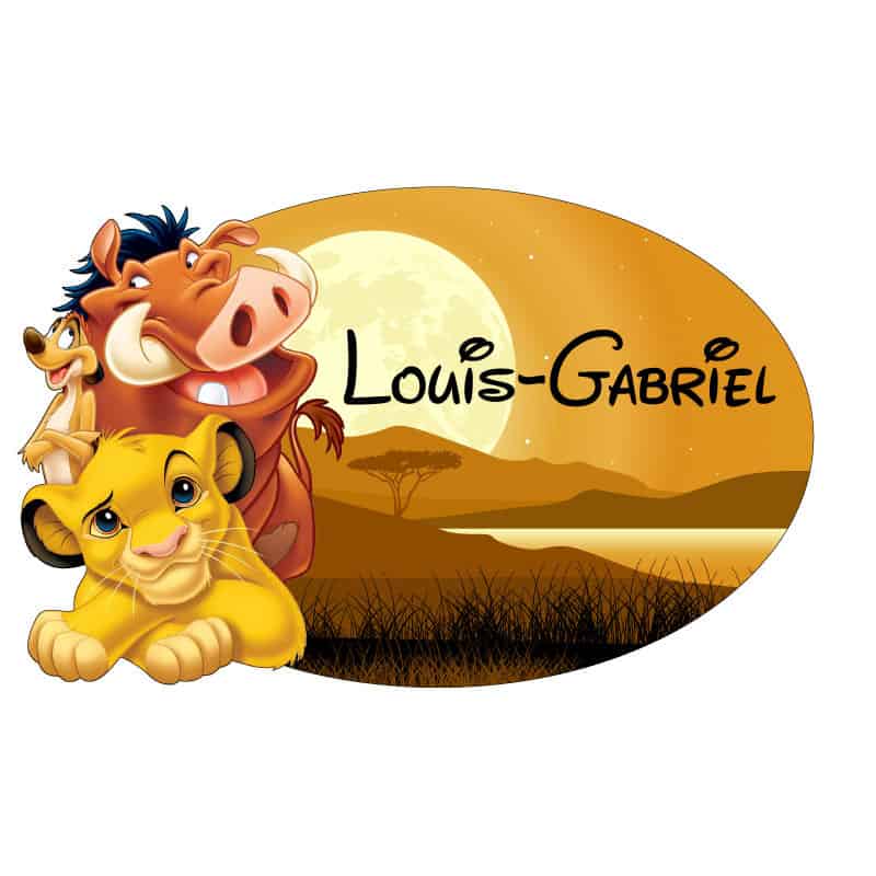 STICKER PLAQUE DE PORTE PERSONNALISABLE ROI LION (E0321)†