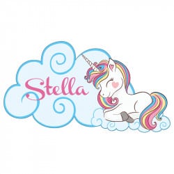 PLAQUE DE PORTE PERSONNALISABLE LICORNE (E0346)