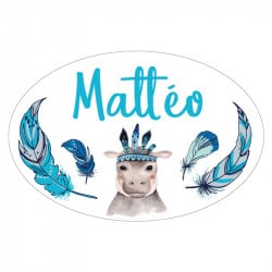 PLAQUE DE PORTE PERSONNALISABLE HIPPO (E0348)