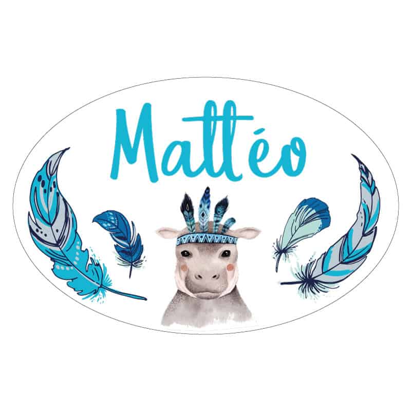 PLAQUE DE PORTE PERSONNALISABLE HIPPO (E0348)