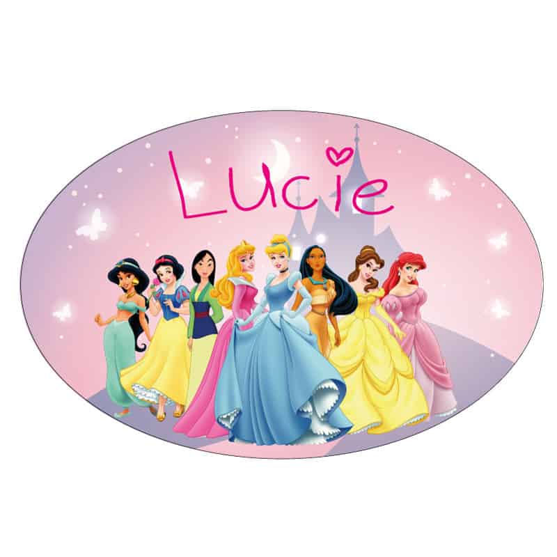 PLAQUE DE PORTE PERSONNALISABLE PRINCESSES DIZNEY (E0393)