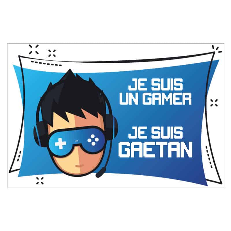 PLAQUE DE PORTE PERSONNALISABLE GAMER (E0408)