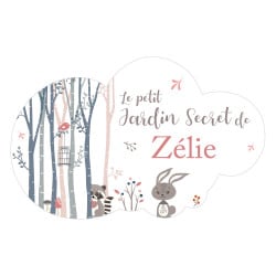 STICKER PORTE PRENOM  LE PETIT JARDIN SECRET DE... (E0413)