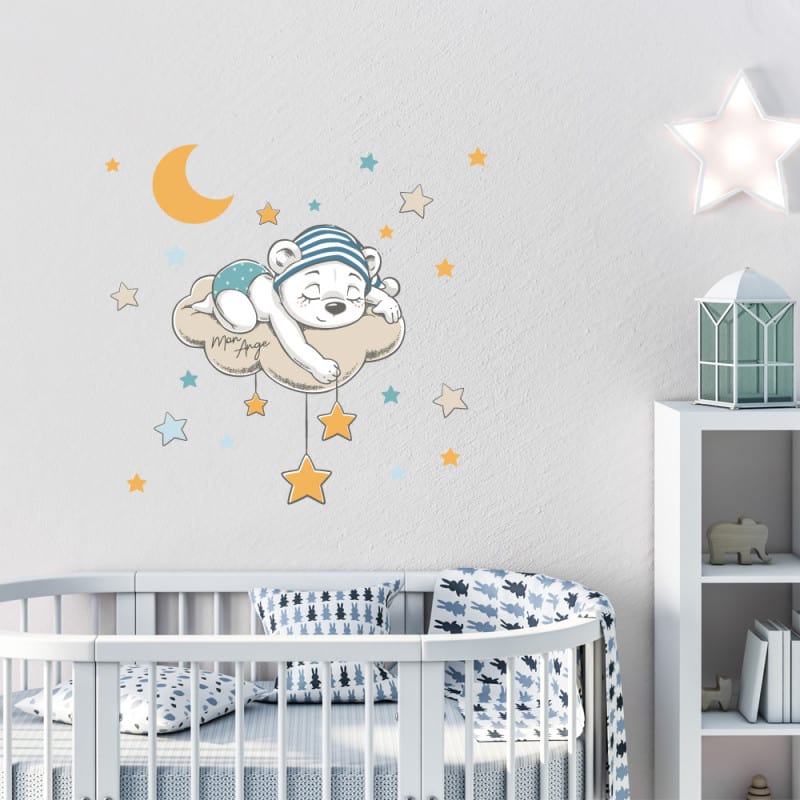 STICKER ENFANT DESSUS DE LIT MON ANGE (E0415)