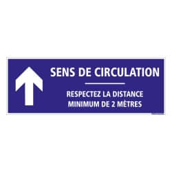 SIGNALISATION DE SOL ADHESIVES AVEC COLLE FORTE CORONAVIRUS - SENS DE CIRCULATION FLECHE VERS LE HAUT - GESTES BARRIERES COVID19