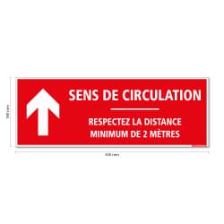 SIGNALISATION DE SOL ADHESIVES AVEC COLLE FORTE CORONAVIRUS - SENS DE CIRCULATION FLECHE VERS LE HAUT - GESTES BARRIERES COVID19