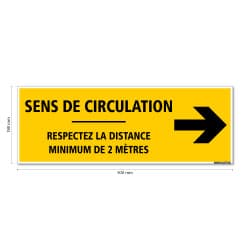 SIGNALISATION DE SOL ADHESIVES AVEC COLLE FORTE SPECIAL COVID19 - SENS DE CIRCULATION FLECHE VERS LA DROITE - GESTES BARRIERES C