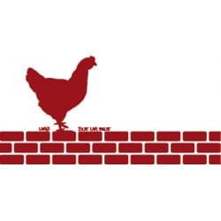 STICKER UNE POULE SUR UN MUR (I0057)