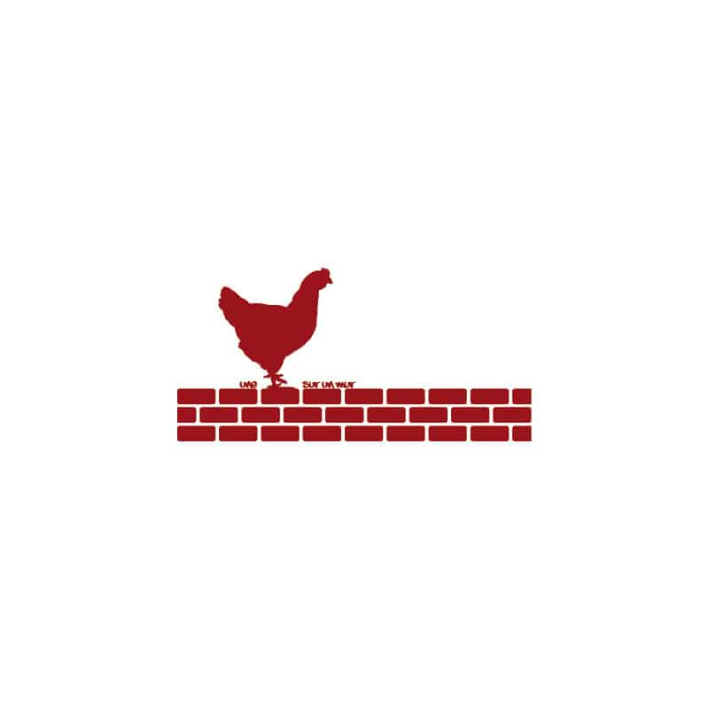 STICKER UNE POULE SUR UN MUR (I0057)