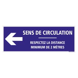 SIGNALISATION DE SOL CORONAVIRUS AVEC COLLE FORTE - GESTES BARRIERES COVID19 - RESPECTER UNE DISTANCE DE SECURITE DE 2M - SENS D