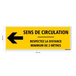 SIGNALISATION DE SOL CORONAVIRUS AVEC COLLE FORTE - GESTES BARRIERES COVID19 - RESPECTER UNE DISTANCE DE SECURITE DE 2M - SENS D