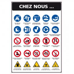 STICKER CHEZ NOUS AVEC PICTOGRAMMES (I0151)