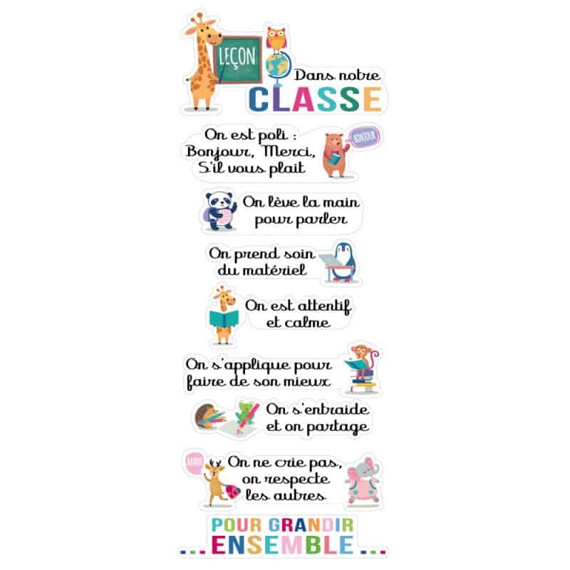 PLANCHE DE STICKER DANS MA CLASSE (I0273)