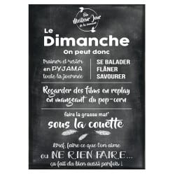 STICKER LES REGLES DU DIMANCHE ASPECT ARDOISE (I0275)