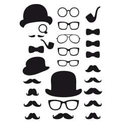 STICKER PLANCHE MOUSTACHES (PL0014)