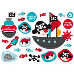 STICKER PLANCHE PETIT PIRATE (PL0016)