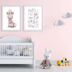 POSTER ABECEDAIRE FILLE ANIMAUX (POST0002)