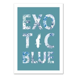 POSTER LETTRE EXOTIC BLUE (POST0058)