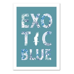 POSTER LETTRE EXOTIC BLUE (POST0058)