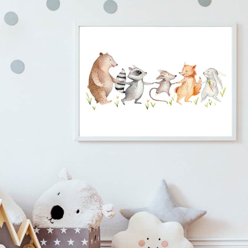 POSTER ENFANT ECHELLE ANIMAUX - Poster Chambre Bébé et Enfant