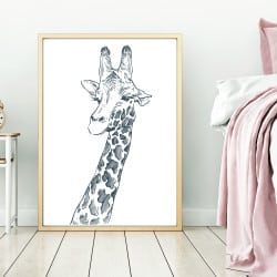 POSTER GIRAFE DESSIN NOIR ET BLANC (POST0078)