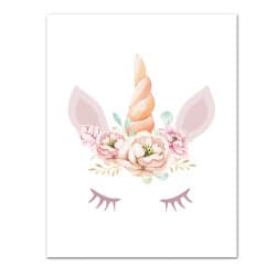 POSTER LICORNE COURONNE FLEURIE (POST0085)