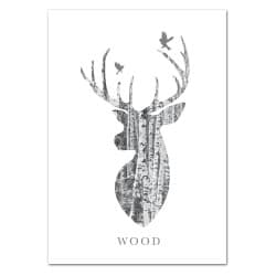 POSTER CERF WOOD (POST0090)