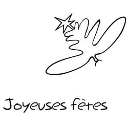 STICKERS DESSIN "JOYEUSE FETE" PLUME (O0106)