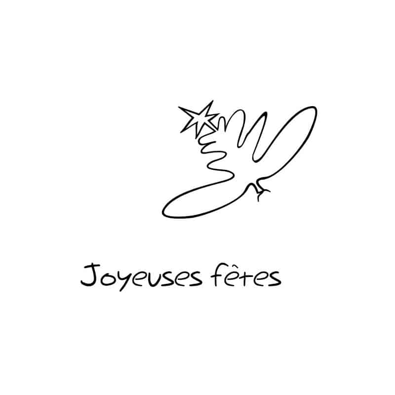 STICKERS DESSIN "JOYEUSE FETE" PLUME (O0106)