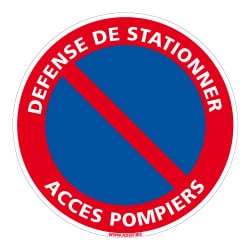 PANNEAU DEFENSE DE STATIONNER - ACCES POMPIERS