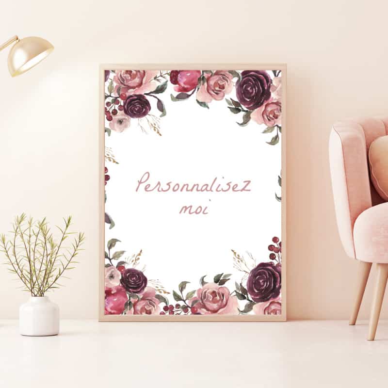 POSTER ROSE PERSONNALISABLE (POST0173)