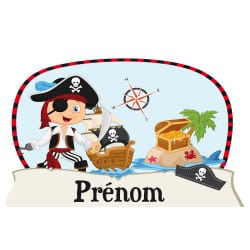 STICKER TETE DE LIT PIRATE PERSONNALISABLE (TETE_LIT_013)