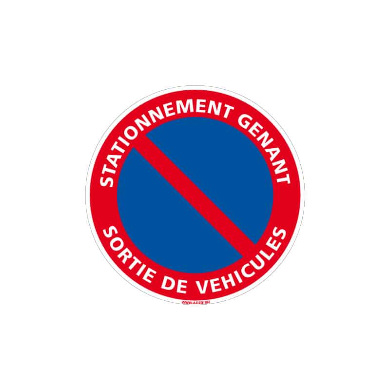 SIGNALISATION STATIONNEMENT GENANT - SORTIE VEHICULES