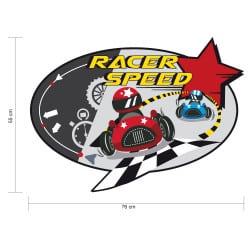 STICKER TETE DE LIT RACER SPEED (TETE_LIT_017)