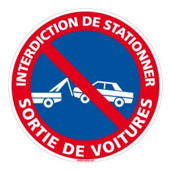 PANNEAU INTERDICTION DE STATIONNER - SORTIE DE VOITURES