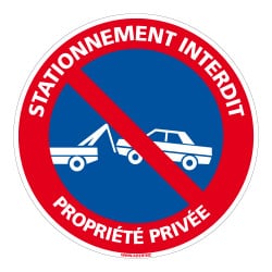 SIGNALISATION STATIONNEMENT INTERDIT PROPRIETE PRIVEE