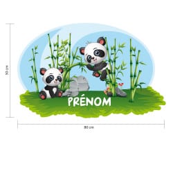 STICKER TETE DE LIT PANDA PERSONNALISABLE (TETE_LIT_028)