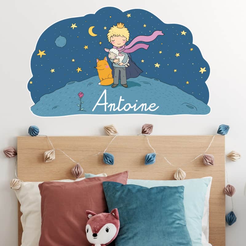 STICKER TETE DE LIT IDEAL CHAMBRE D'ENFANT - PETIT ANTOINE - PERSONNALISABLE AVEC LE PRENOM DE VOTRE ENFANT (TETE_LIT_048)