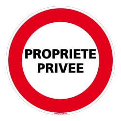 PANNEAU INTERDICTION DE CIRCULER - PROPRIETE PRIVEE