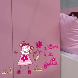 STICKERS FILLE JE T'AIME A LA FOLIE (E0131)