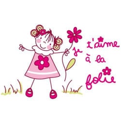 STICKERS FILLE JE T'AIME A LA FOLIE (E0131)